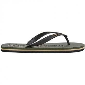 Chanclas Hombre Pepe Jeans Bay Beach Logo M - Caucho, Verde (Ejército), Talla 39 EU