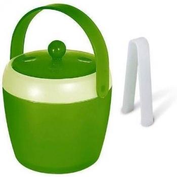 Juypal 119 - Cubitera de doble cámara + pinzas para hielo, color verde