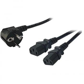 LogiLink CP101 - Cable de alimentación con 2 enchufes C13, 1.5 m, negro
