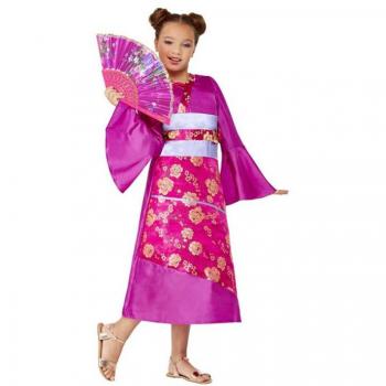Disfraz de Geisha Morado para niña
