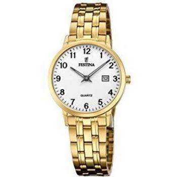 Reloj Festina Classics F20514/1 de Mujer con Esfera Blanca y Acero Dorado