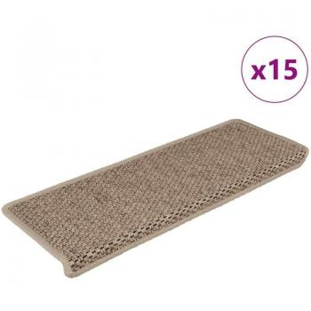 Alfombrilla Autoadhesiva para Escalera Sisal Premium 15 Piezas - Beige