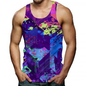 RAISEVERN Camiseta para Hombre Top para Verano Casual Cool Tie Dye Graffiti 3D Digtal Print Camiseta XXL