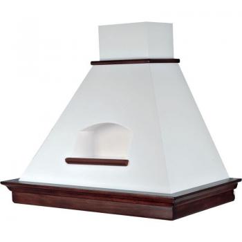 Campana extractora MARY C/NICCHIA de acero inoxidable blanco y marco de madera color tabaco 60 cm