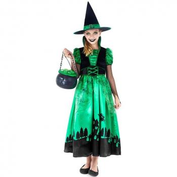 Disfraz de Bruja Verde para niña