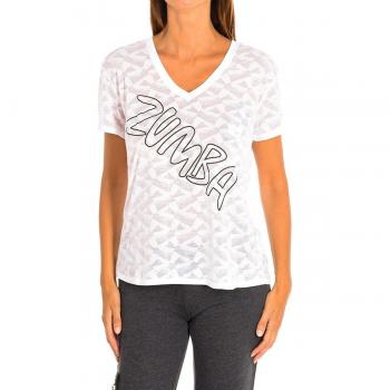 Zumba Camiseta deportiva con manga corta y cuello de pico Z1T00587 mujer
