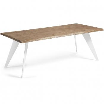 Kavehome Mesa Koda 220x100, Epoxy Blanco Roble Antiguo