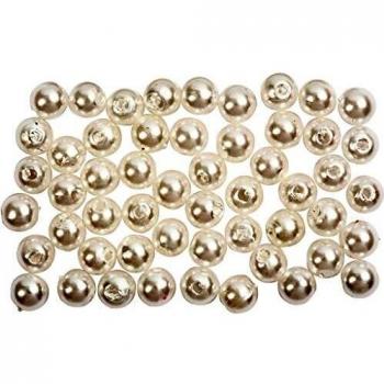 Perlas de cera nacaradas de 5 mm, diámetro interior 0,7 mm, 100 piezas por paquete