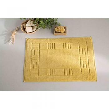 Alfombra de baño 100% Algodón Hilado Gamma Abece Casa, Talla 50X70, Color Mostaza, 600gr