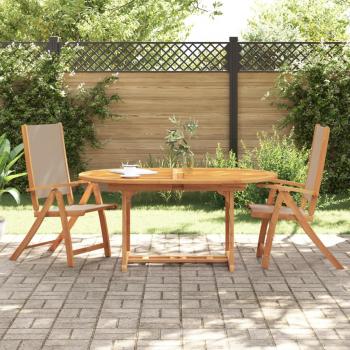 Sillas de jardín plegables 2 uds madera maciza acacia textileno Marrón