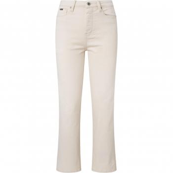 Pepe Jeans Women's Slim-Fit Beige 7/8 Trousers