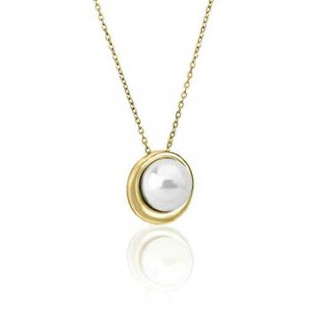 Collar Margot en plata dorada 925 con perla blanca, 12MM, peso de 6,62GR