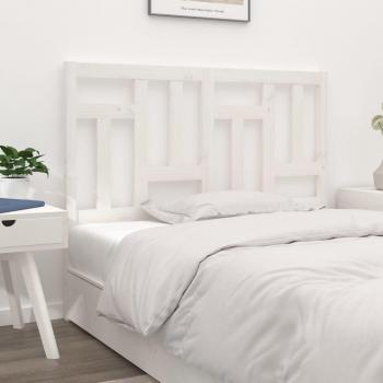 Cabecero para cama blanca 145,5x4x100 cm madera maciza de pino