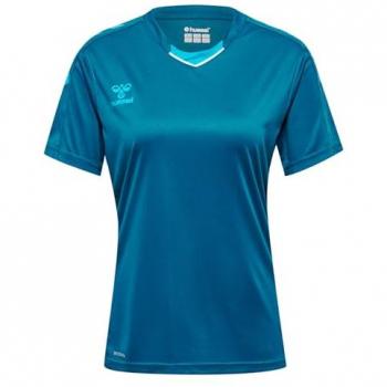 Camiseta de mujer Hummel Hmlcore XK de poliéster, corta, azul coral
