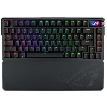 Teclado Gaming Mecánico ASUS ROG Azoth Extreme 75% - Aluminio, Fibra de Carbono, Pantalla OLED, ROG NX Snow, Hot-Swappable, Inalámbrico 2.4 GHz