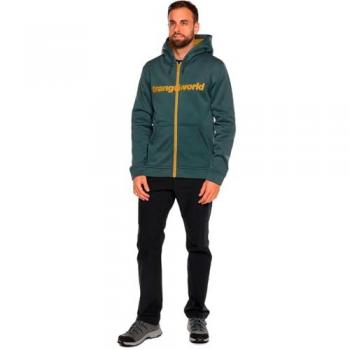 Sudadera con cremallera Trangoworld Ripon Hombre Urban Chic Gris/Verde XXL