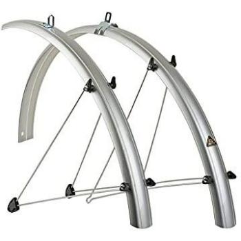 Guardabarros set Author para bicicleta de 28 pulgadas - Plástico plateado de 45mm
