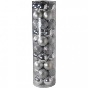 Adornos de bolas de Navidad colgantes Plata