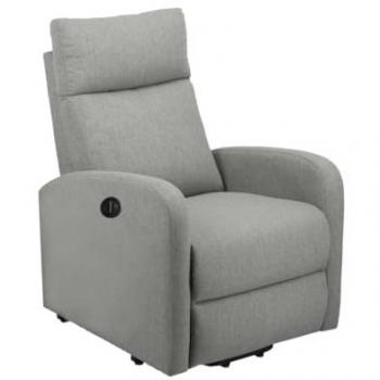 Butaca eléctrica relax Cheltia reclinable automática en color gris con tratamiento antimancha