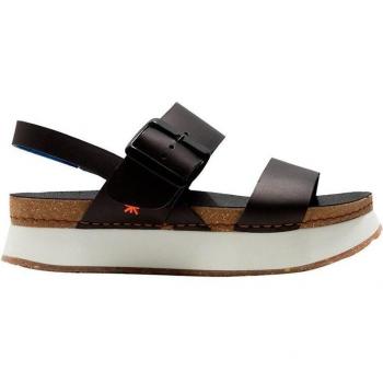 Art Sandalias de Mujer 1267 Cartago Black-Blue Mykonos de Piel con Plataforma y Cierre de Hebilla