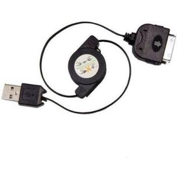 Waytex 11217 - Cable USB retráctil con conector para iPhone, color negro