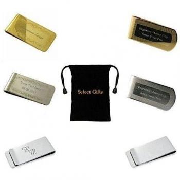 Con grabado personalizado Clips de dinero Monograma - Patrón de oro o plata Elija su Estilo confirmar texto