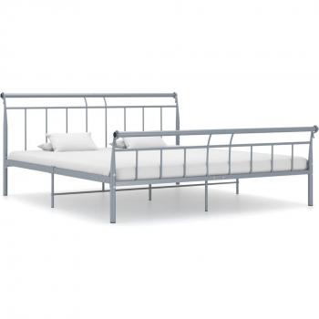 Estructura de cama metálica Día y Noche 200x200 cm color gris sin colchón