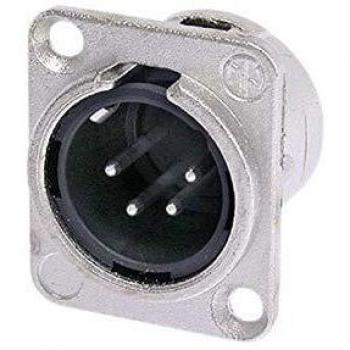 Conector XLR de Chasis Neutrik 4 Polos Macho, Contactos Plateados, Carcasa Metálica Tipo D