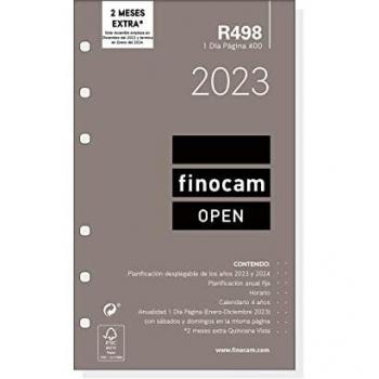 Finocam - Recambio Anual 2023 Open 1 Día Página Enegro 2023 - Diciembre 2023 (12 meses) Español R498