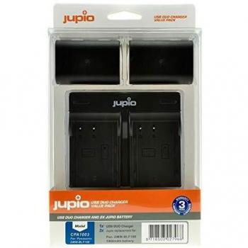 Jupio USB Dual Charger Kit with 2x DMW-BLF19E 7.2V 1860mAh Batteries