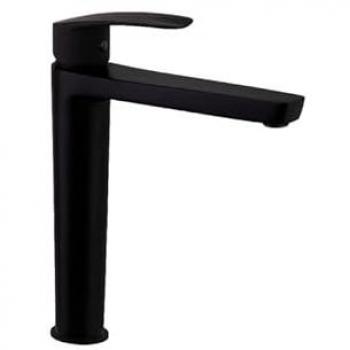 Grifo de Lavabo Monomando Alto Negro Mate con Sistema S2 de Ahorro de Agua - Serie New Fly - Ramon Soler