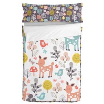 Saco Nórdico con Relleno HappyFriday Moshi Moshi Woodland Multicolor 105 x 200 cm