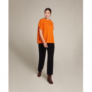 Elena Miró - Pantalón ancho de mujer de punto compacto en viscosa con línea suave y relajada.