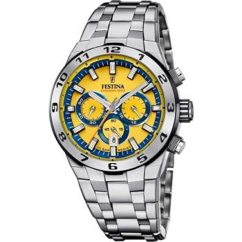Reloj Festina Chrono Bike F20670/4 de acero amarillo