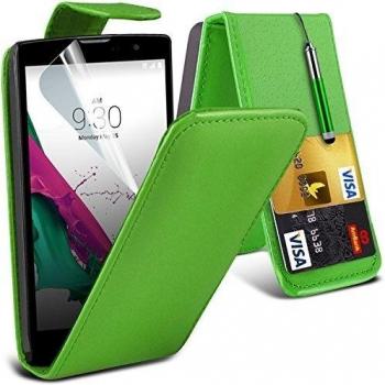 ONX3® ( Green ) LG G4C caso cubierta trasera funda Carcasa Custom Made Cuero de la PU del tirón con el caso Ranura para tarjeta de débito / crédito cubierta de piel con la pantalla LCD Protector, Paño de limpieza y Mini Retractable Stylus Pen