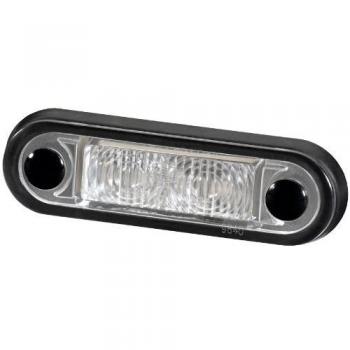 HELLA 2KA 959 640-102 Piloto de matrícula - LED - 12/24V - montaje exterior - Color de tulipa: transparente - Color LED: blanco - Cable: 2500mm