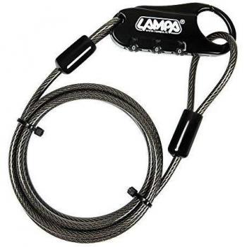 LAMPA Portex 90596 - Candado antirrobo con cable de seguridad, 150 cm