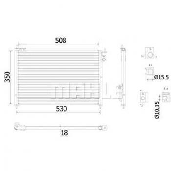Condensador de Aire Acondicionado MAHLE AC 910 000S Original Sin Secador
