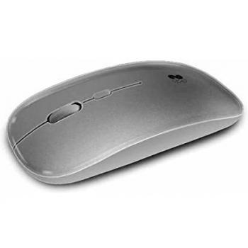 Subblim Ratón Óptico Inalámbrico 2.4G Bluetooth Dual Flat para PC, Portátil, Mac, MacBook, con 4 Botones y Rueda de Desplazamiento, 1600 dpi Ambidiestro Plateado