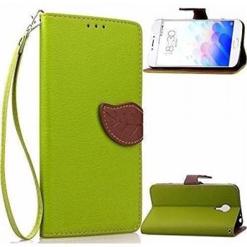 yhuisen Naturaleza Hoja Cierre Magnético Estilo del archivador de piel Stand caratteristica vibracional de caso de la piel Folio de protección con correa de para Meizu MX5 Meilan Nota 3
