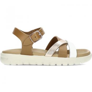 Sandalia Geox Soleima J45GSA, sandalias de niña, color brandy, con tecnología impermeable y transpirable, suela de goma antideslizante, plantilla acolchada para mayor comodidad