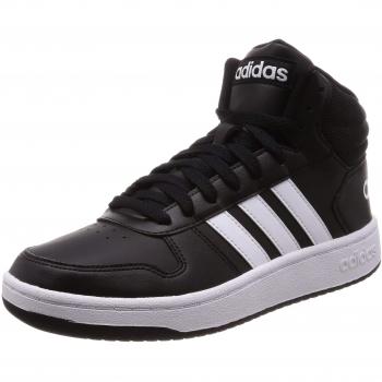 adidas Men's Hoops 2.0 Mid Basketball Shoes, FTWR White/Core Black, 7.5 UK