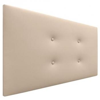 Cabecero Tapizado de Polipiel Beige Aqualine Pro con 2 Hileras de Botones (110x50cm, para camas 80/90/105)