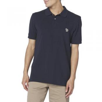 Paul Smith Men's Regular Fit Cotton-Pique Zebra Logo Polo Shirt - Very Dark Navy - Size L