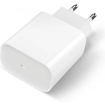 Cargador Rápido USB Tipo C 20W para Smartphone y Tablet con Enchufe 220V