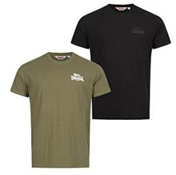 Camiseta de Manga Corta Lonsdale Blairmore Verde y Negro para Hombre