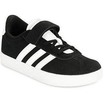 Zapatilla Adidas VL Court 3.0 EL C Negro/Blanco, tipo: Zapatilla deportiva, características: diseño clásico, parte superior de lona, suela de goma para tracción, cierre de cordones, comodidad y soporte