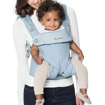 ERGObaby Mochila Portabebé Ergonómica 360 Azure Blue, 4-Posiciones de Porteo