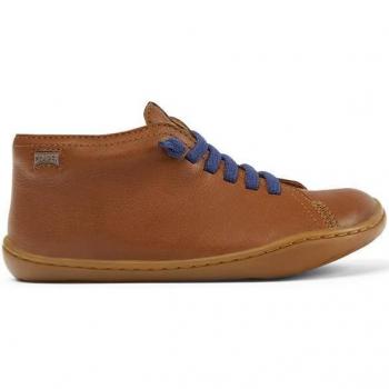 Botines de niño Camper de piel marrón con cordones, talla 30