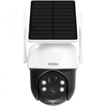 Cámara de Vigilancia WiFi Exterior Solar 3MP 2K con Panel Solar, Sin Cables, 360° y Detección PIR